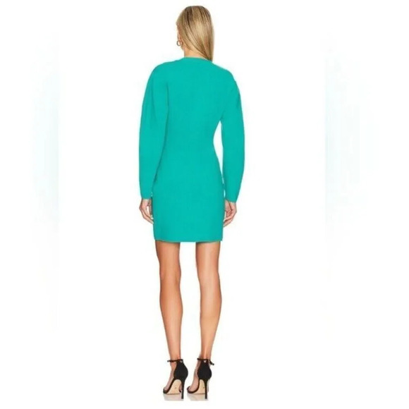 A.L.C. Nate Button Front Sweater Dress Heavyweight Jade Teal Size Xs Women’s - Picture 2 of 9